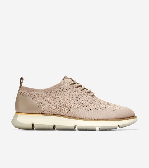 Women's 4.ZERØGRAND Stitchlite™ Oxfords in Beige Or Khaki | Cole Haan