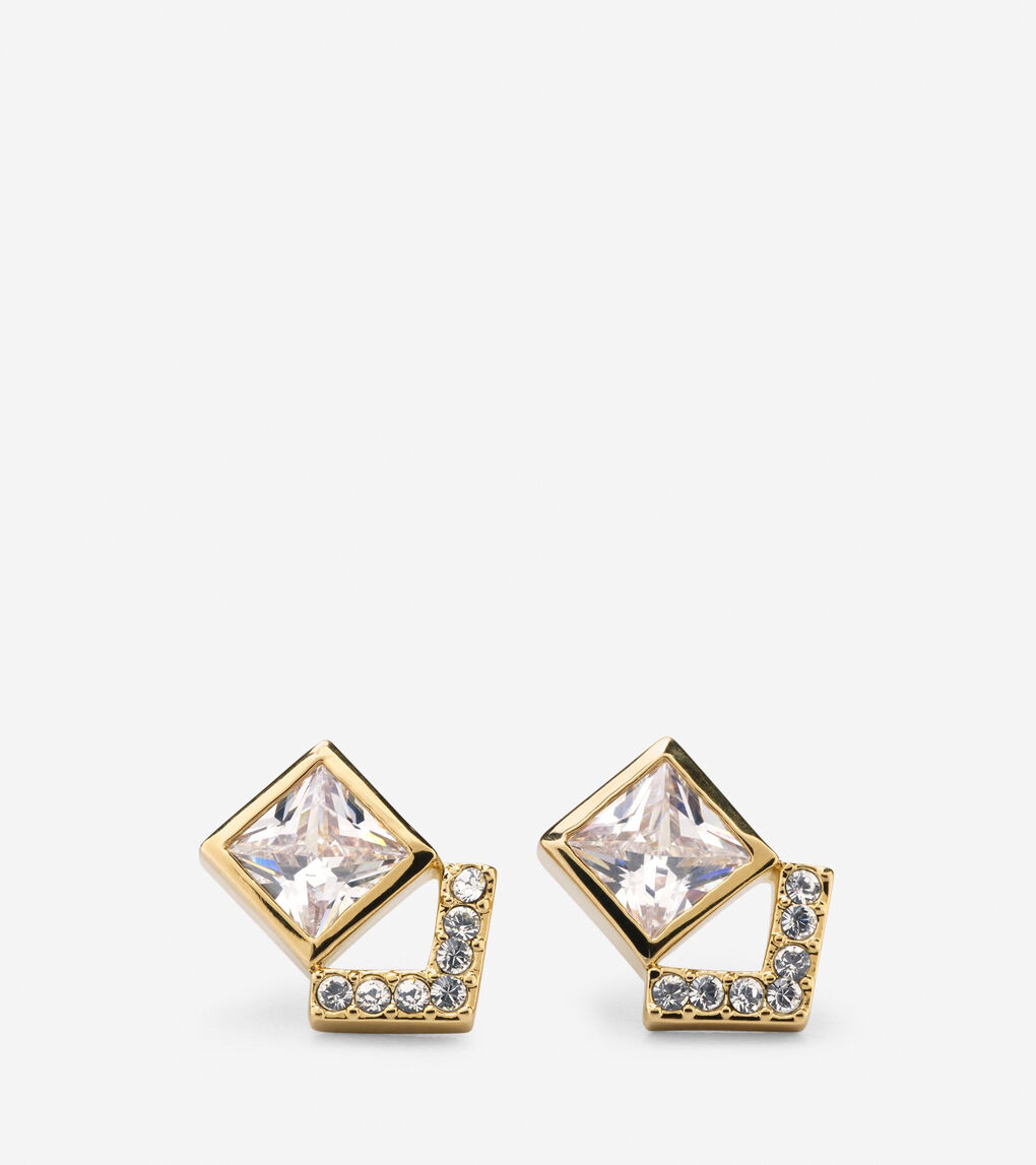 Love Triangle CZ Stud Earrings