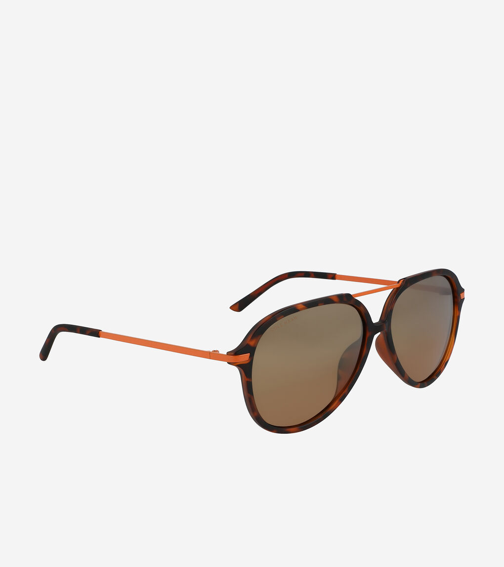Men's Sport Aviator Sunglasses in Tortoise-Orange | Cole Haan