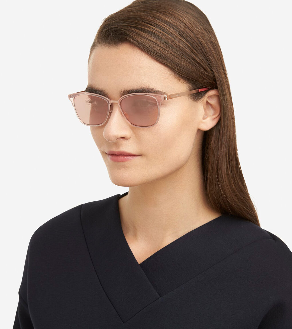 StudiøGrand Rectangle Sunglasses in Pink | Cole Haan