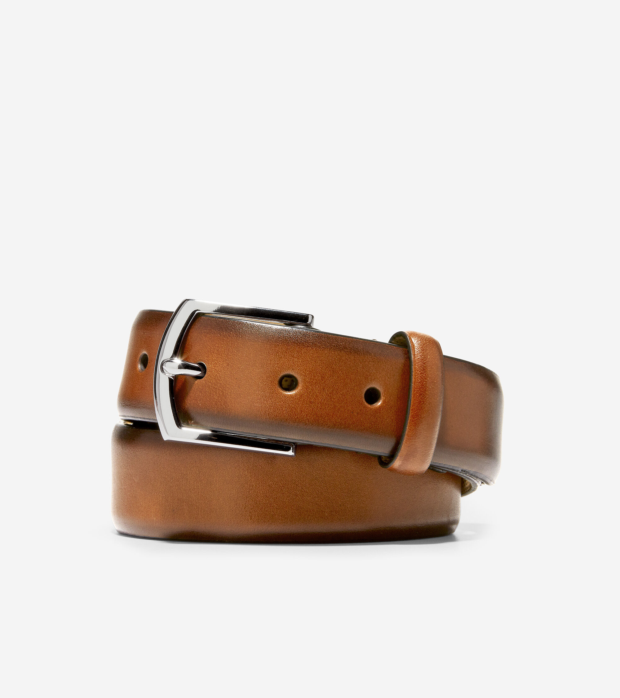 COLE HAAN COLE HAAN LEWIS 32MM BURNISHED LEATHER BELT - BROWN SIZE 44 193671191518