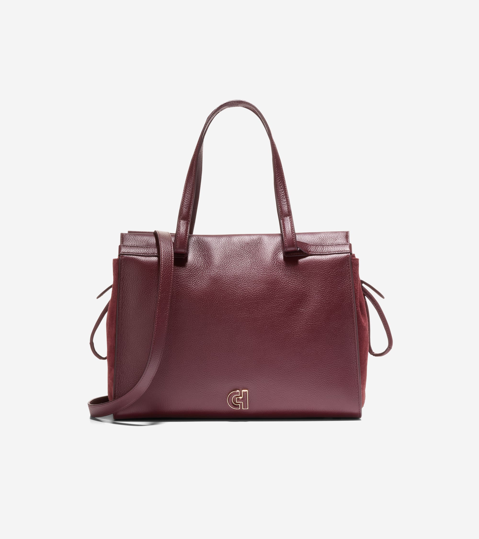 Shop Cole Haan Grand Ambition Side Cinch Satchel - Red In Bloodstone